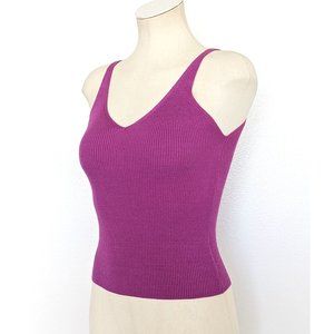 Vintage Y2K Levi's Purple Fuchsia Knit Ribbed Cropped Tank Top